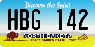 ND license plate HBG142