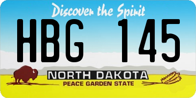 ND license plate HBG145