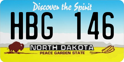 ND license plate HBG146