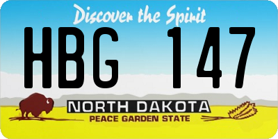 ND license plate HBG147