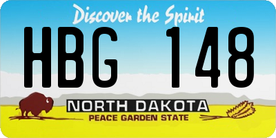 ND license plate HBG148