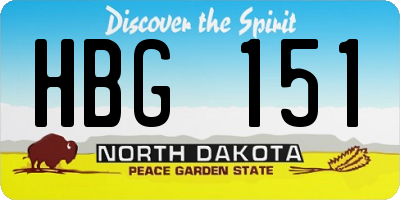 ND license plate HBG151