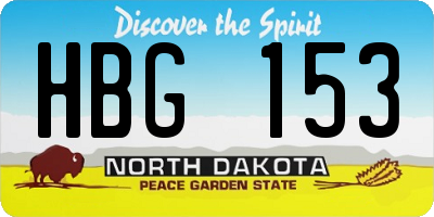 ND license plate HBG153