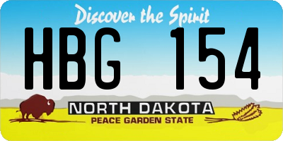 ND license plate HBG154