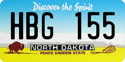 ND license plate HBG155