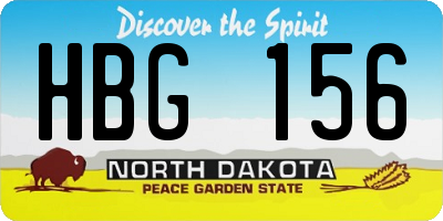 ND license plate HBG156