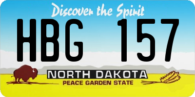 ND license plate HBG157