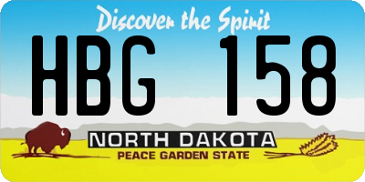 ND license plate HBG158