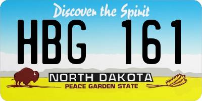 ND license plate HBG161