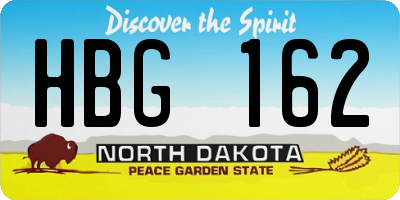 ND license plate HBG162