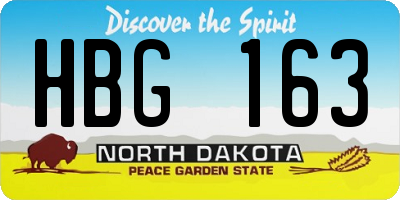 ND license plate HBG163