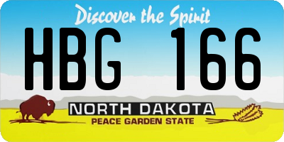 ND license plate HBG166