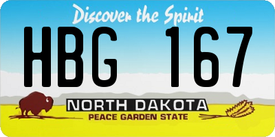 ND license plate HBG167