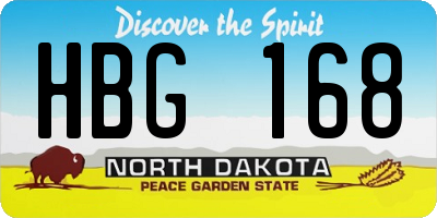 ND license plate HBG168