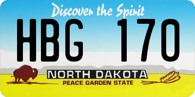 ND license plate HBG170