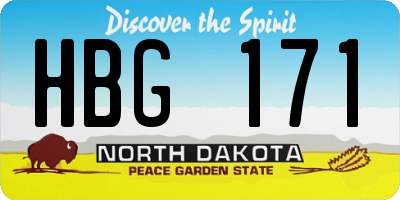 ND license plate HBG171