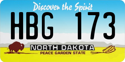 ND license plate HBG173