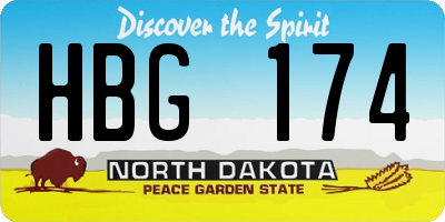 ND license plate HBG174