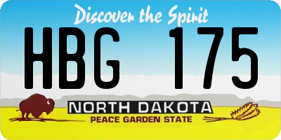ND license plate HBG175