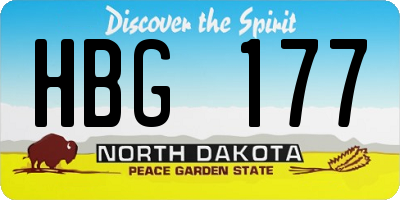 ND license plate HBG177