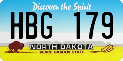 ND license plate HBG179