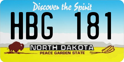 ND license plate HBG181
