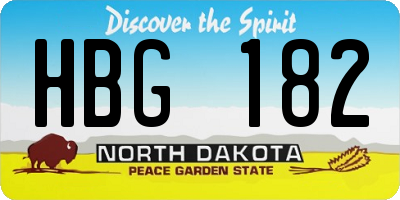ND license plate HBG182