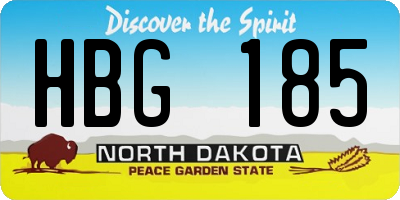 ND license plate HBG185