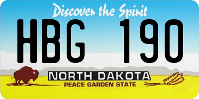 ND license plate HBG190