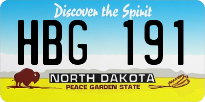 ND license plate HBG191