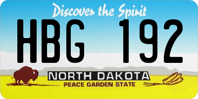 ND license plate HBG192