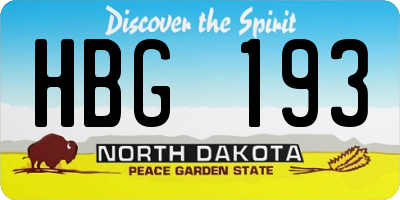 ND license plate HBG193