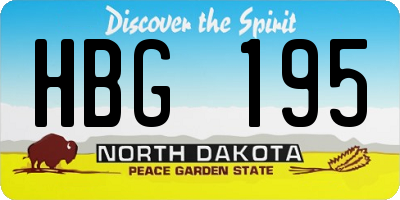 ND license plate HBG195
