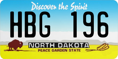 ND license plate HBG196