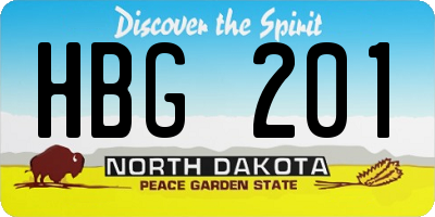 ND license plate HBG201