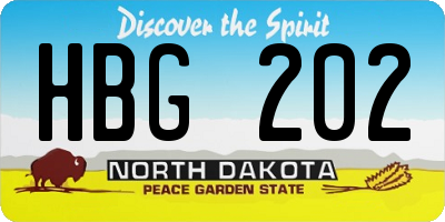 ND license plate HBG202