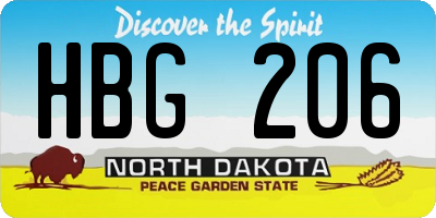 ND license plate HBG206