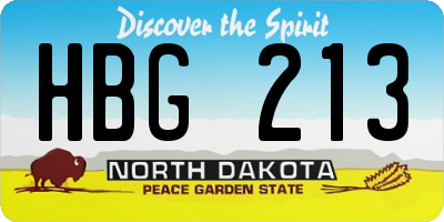 ND license plate HBG213