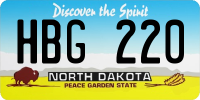 ND license plate HBG220