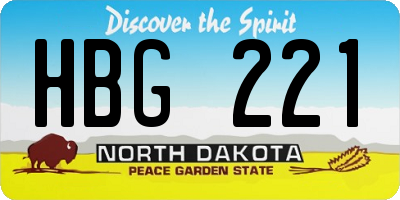 ND license plate HBG221