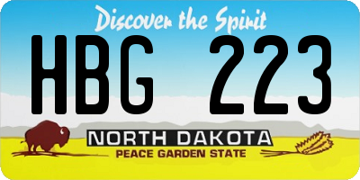 ND license plate HBG223