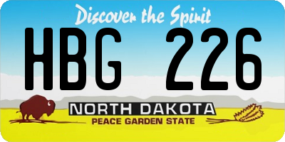 ND license plate HBG226