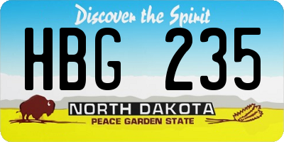ND license plate HBG235