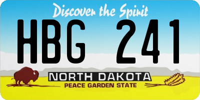 ND license plate HBG241
