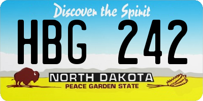 ND license plate HBG242