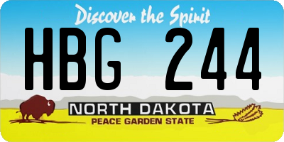 ND license plate HBG244