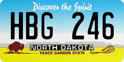 ND license plate HBG246