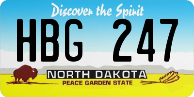 ND license plate HBG247