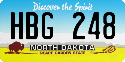 ND license plate HBG248