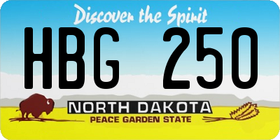 ND license plate HBG250